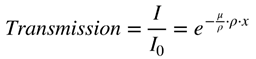 x ray transmissionEquation